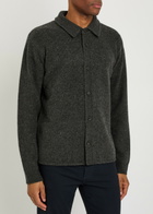 Frame Brushed Wool and Yak-blend Overshirt Charcoal