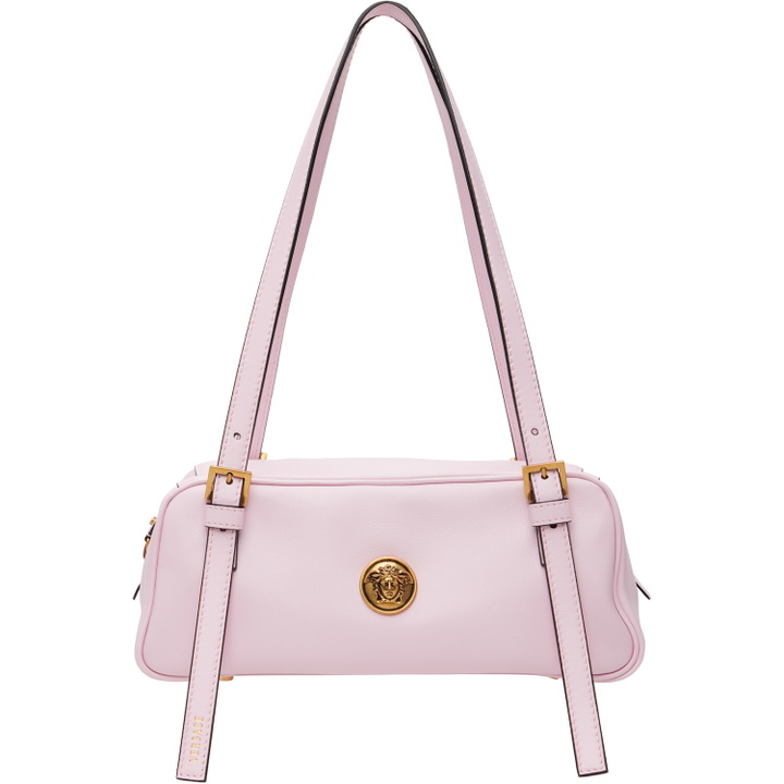 Photo: Versace Pink Emblème Nappa Bowling Bag