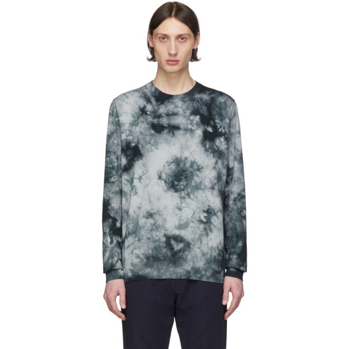 Photo: PS by Paul Smith Black and Grey Tie-Dye Sweater