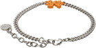 Palm Angels Silver & Orange Monogram Chain Bracelet