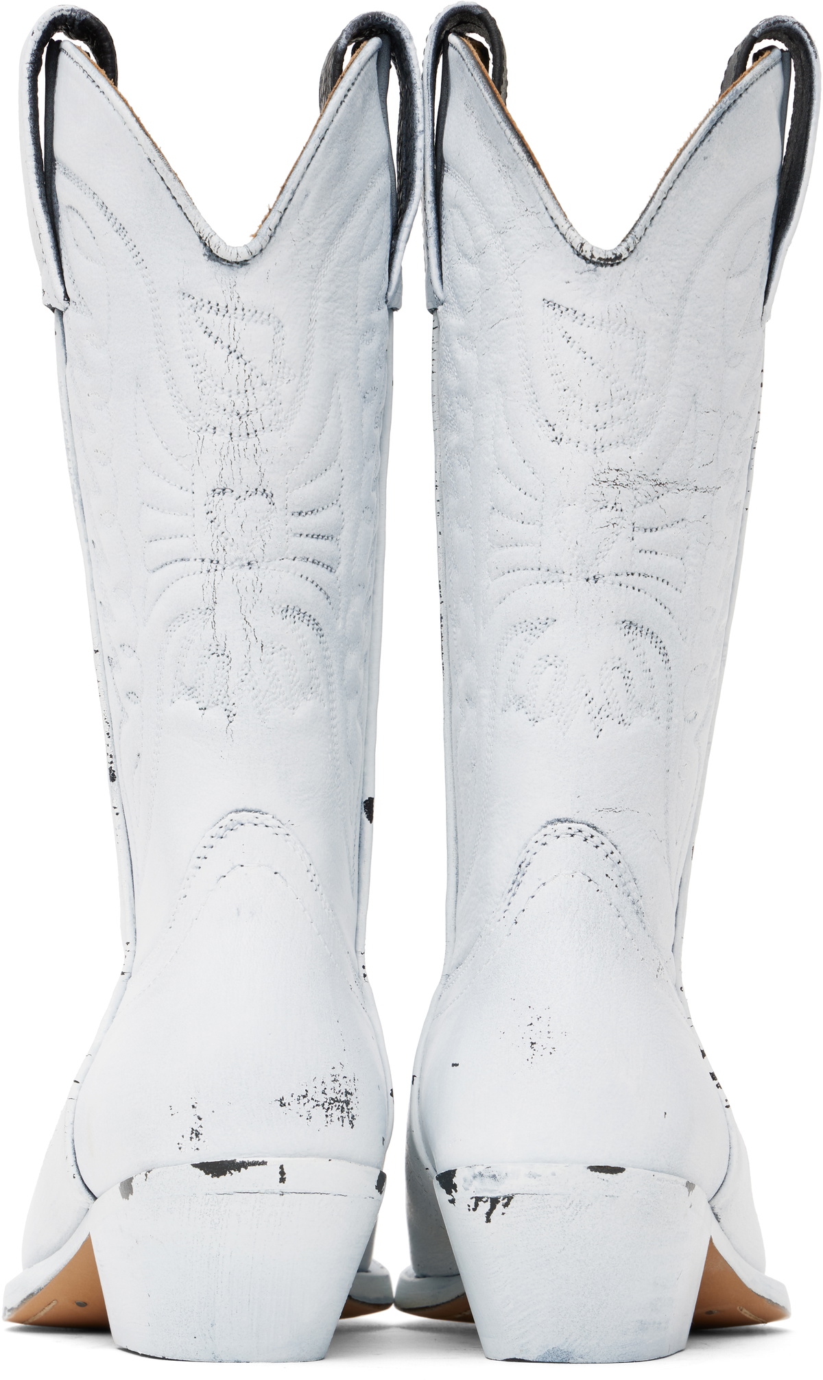 MM6 Maison Margiela White Painted Cowboy Boots