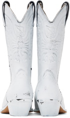 MM6 Maison Margiela White Painted Cowboy Boots