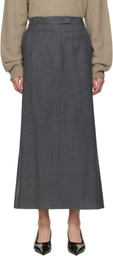LE17SEPTEMBRE Gray Wool Tailored Maxi Skirt
