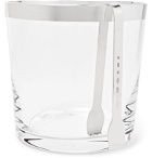 Linley - Glass Ice Bucket and Sterling Silver Tongs Set - Silver