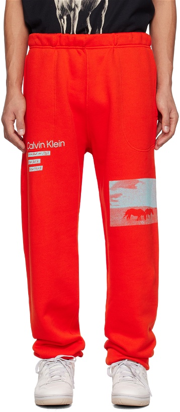 Photo: Calvin Klein Orange Printed Lounge Pants