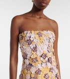 Costarellos Theia floral-appliqué sequined tulle gown