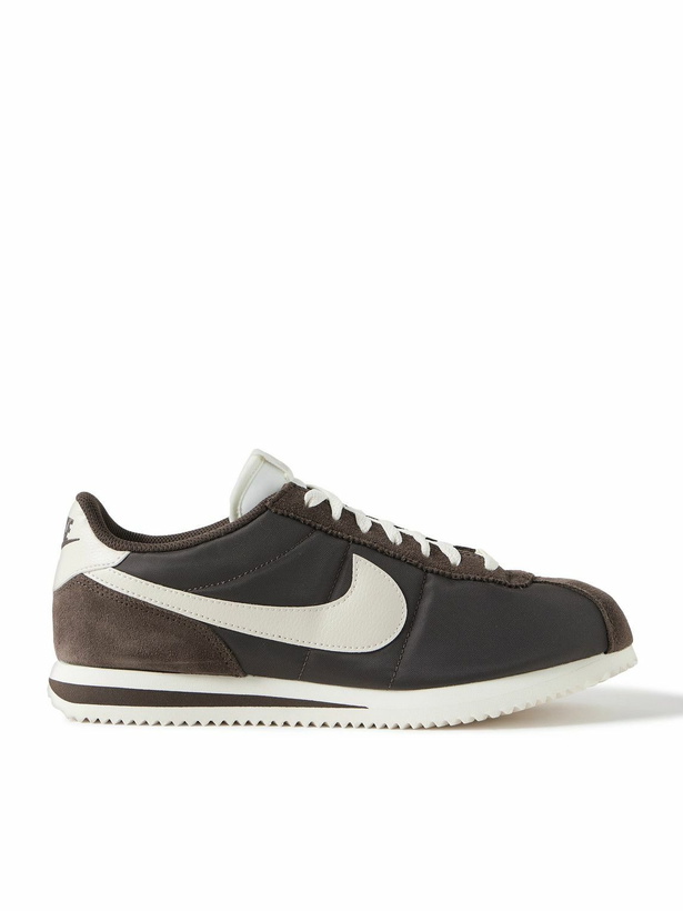 Photo: Nike - Cortez Suede and Leather-Trimmed Shell Sneakers - Brown