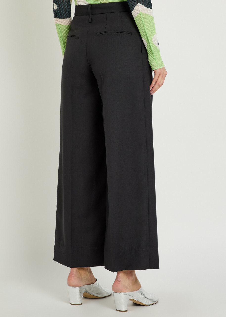 Issey Miyake Palindrome Wide-leg Wool-blend Trousers Black
