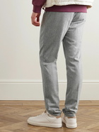 Brunello Cucinelli - Straight-Leg Brushed Virgin Wool Drawstring Trousers - Gray