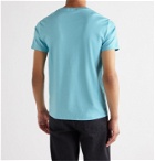 POLO RALPH LAUREN - Logo-Embroidered Mélange Interlock Cotton T-Shirt - Blue