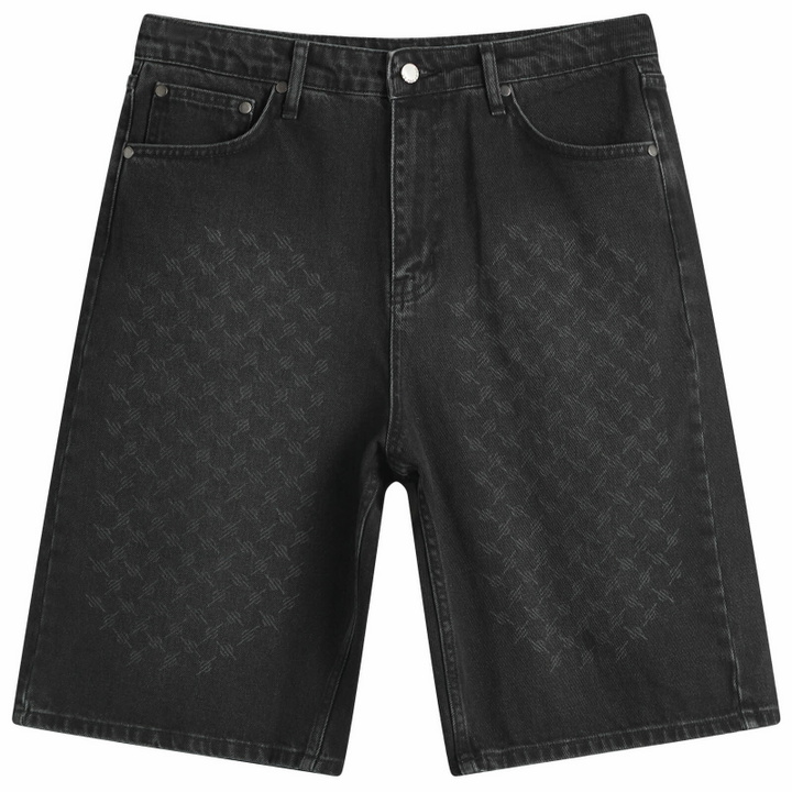 Photo: Daily Paper Men's Laser Monogram Denim Shorts in Black
