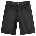 Daily Paper Men's Laser Monogram Denim Shorts in Black