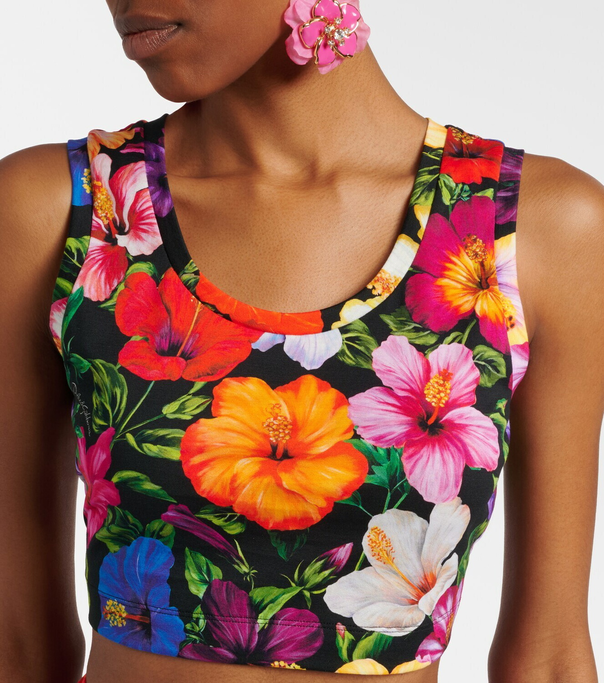 Dolce&Gabbana Floral cotton crop top