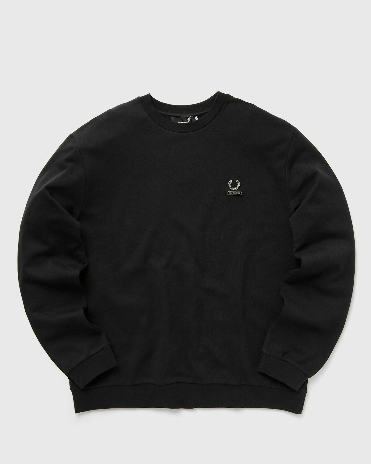 Fred Perry X Raf Simons Embroidered Sweatshirt Black Sweatshirts