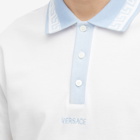 Versace Men's Embroidered Polo Shirt in White