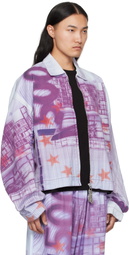 Gerrit Jacob Purple Printed Denim Jacket