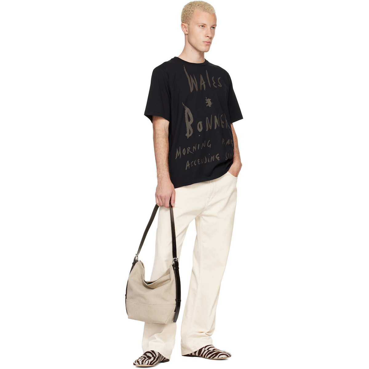 Wales Bonner White & Burgundy Dakar Loafers