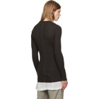 Rick Owens Brown Tower Ribbed Round Neck Sweater