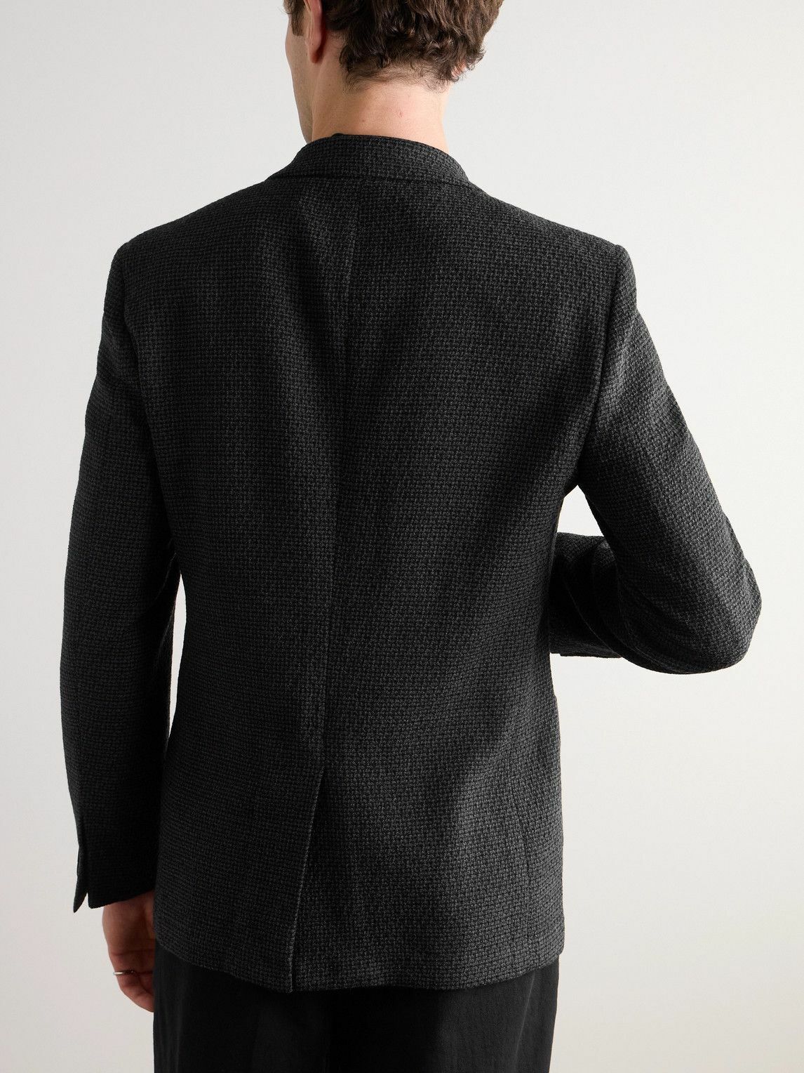Mr P. - Checked Wool-Blend Bouclé Blazer - Gray