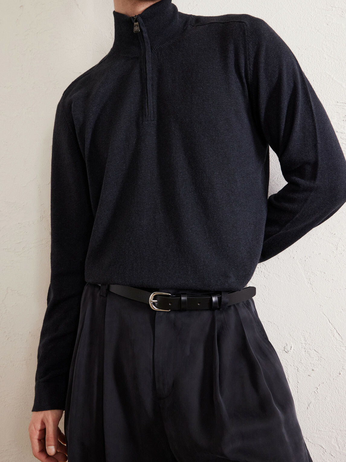 PIACENZA 1733 - Lupetto Cashmere and Linen-Blend Half-Zipped Sweater - Black