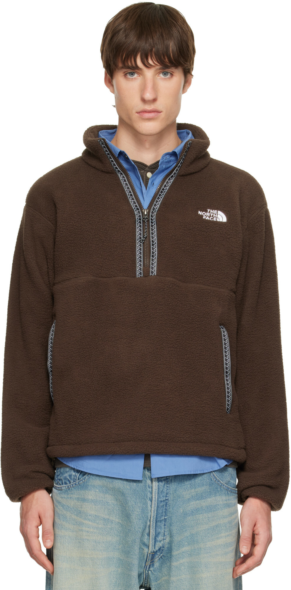 The North Face Brown TNF Fleeski 1/4-Zip Pullover Sweater