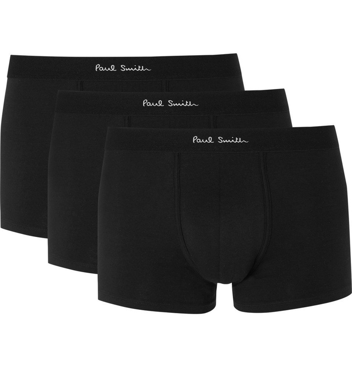 Photo: Paul Smith - Three-Pack Stretch-Cotton Boxer Briefs - Men - Black