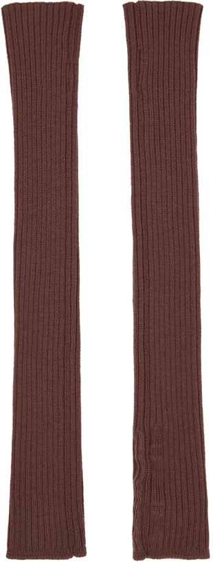 Photo: Rick Owens Brown Porterville Ribbed Arm Warmers