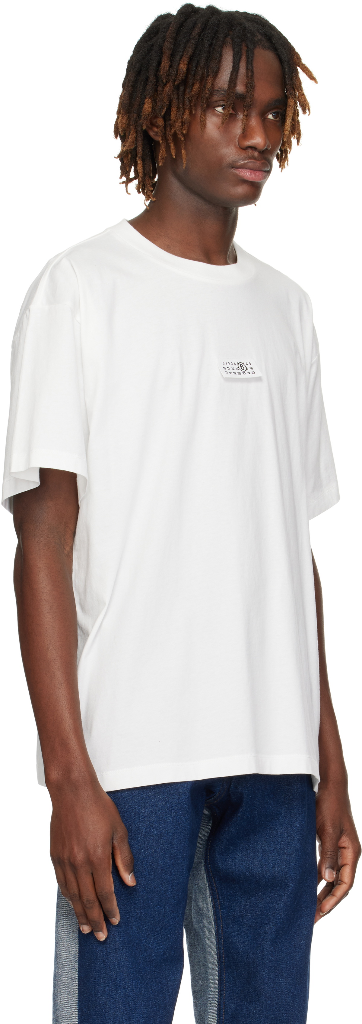 MM6 Maison Margiela White Numeric Signature T-shirt MM6 Maison
