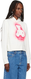 Palm Angels Off-White Spray Bear Fitted Hoodie