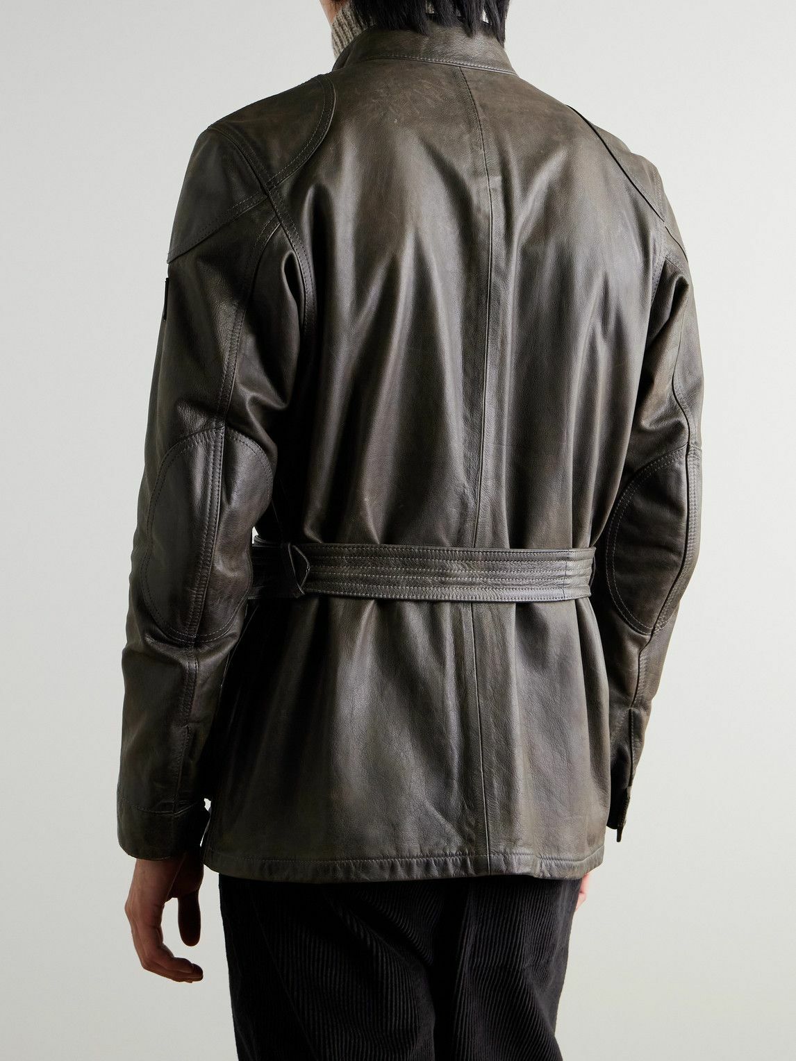Belstaff - Legacy Trailmaster Panther Waxed-Leather Belted Jacket - Green