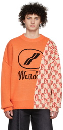 We11done Orange WD1 Graphic Mix Logo Sweater