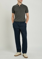 Emporio Armani Fine-knit Cotton Polo Shirt Dark Grey