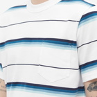 Armor-Lux Men's Stripe T-Shirt in White/Blue/Navy