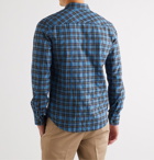 AMI - Button-Down Collar Checked Flannel Shirt - Blue
