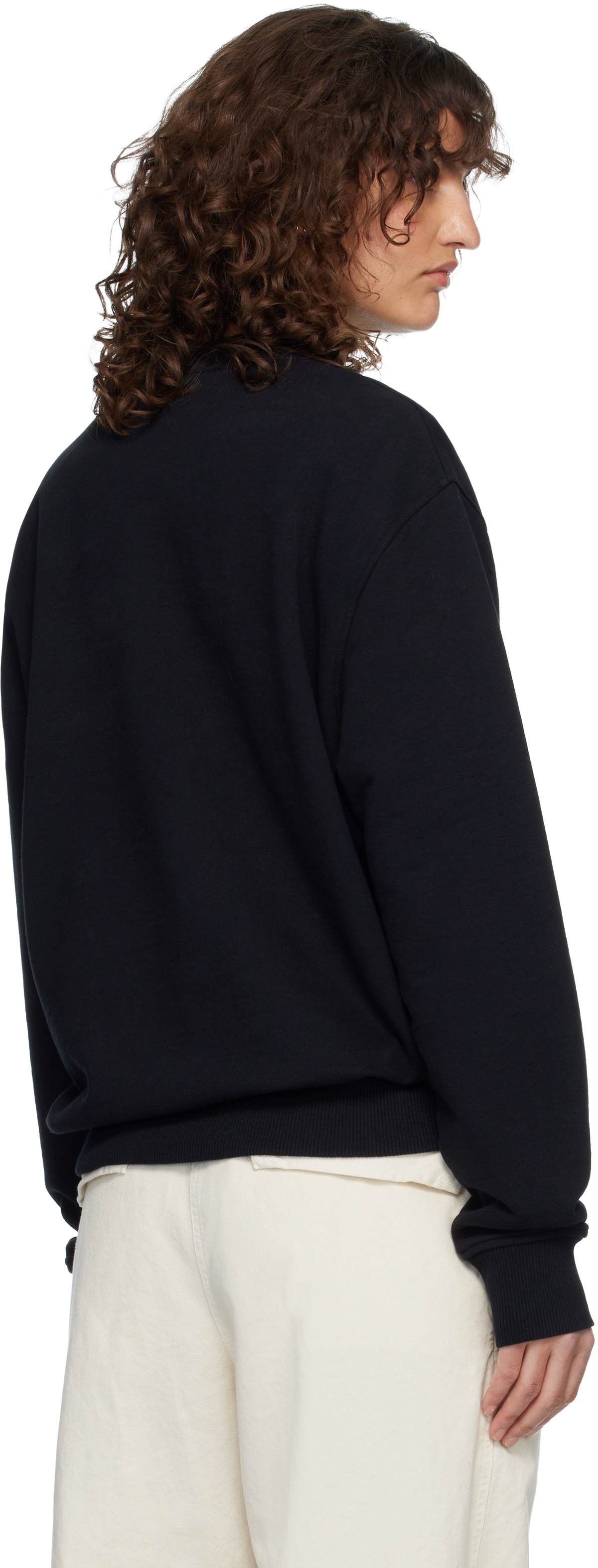 AMI Paris Black Cotton Ami de Coeur Sweatshirt