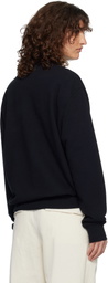 AMI Paris Black Cotton Ami de Coeur Sweatshirt