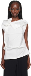132 5. ISSEY MIYAKE White Standard Blouse