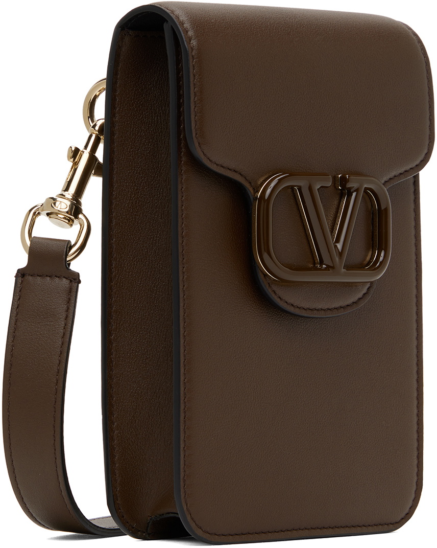 Valentino Garavani - V-logo Mini Leather Shoulder Bag - Mens - Brown