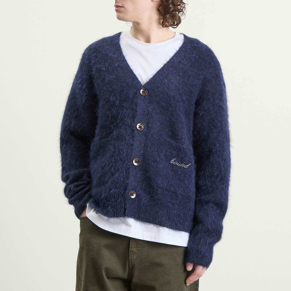 Bound Men's Parker Alpaca Cardigan in Navy