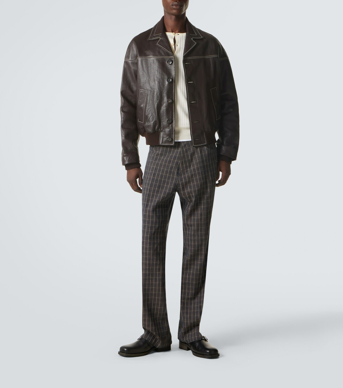 Wales Bonner Time leather jacket