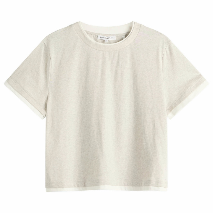 Photo: Good American Women's Layered T-Shirt in Vintage Grey