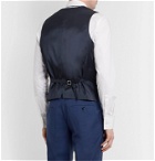 Hugo Boss - Slim-Fit Micro-Checked Wool Waistcoat - Blue