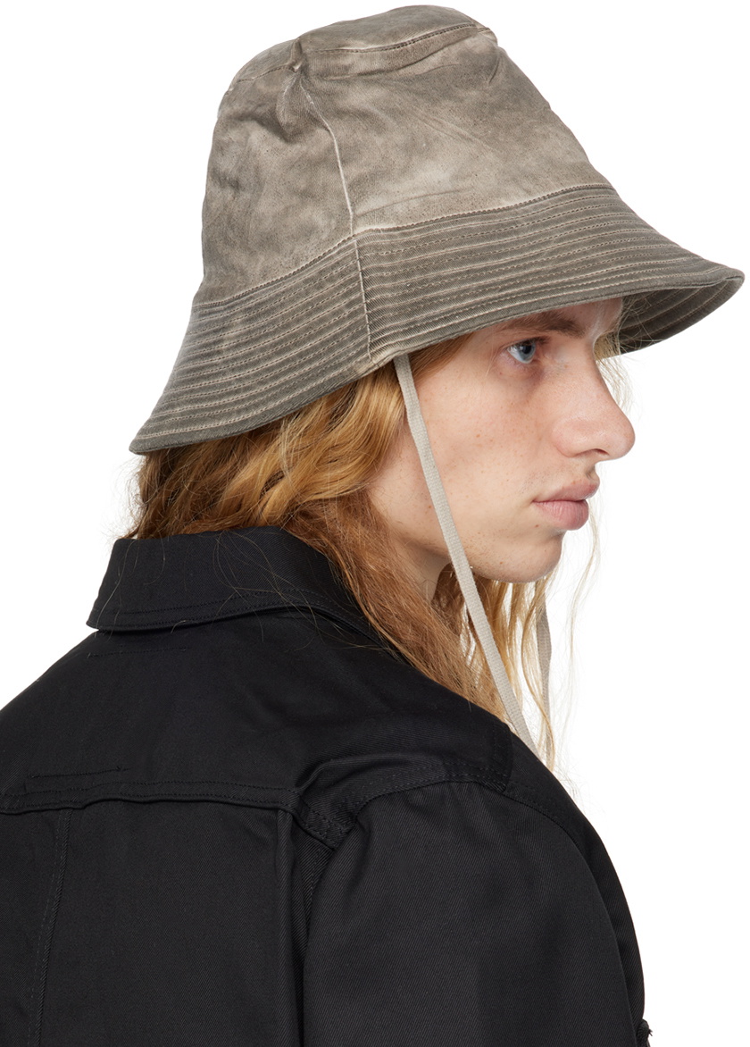 Rick Owens DRKSHDW Gray Porterville Gilligan Bucket Hat Rick