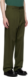 Marni Green Button-Fly Trousers