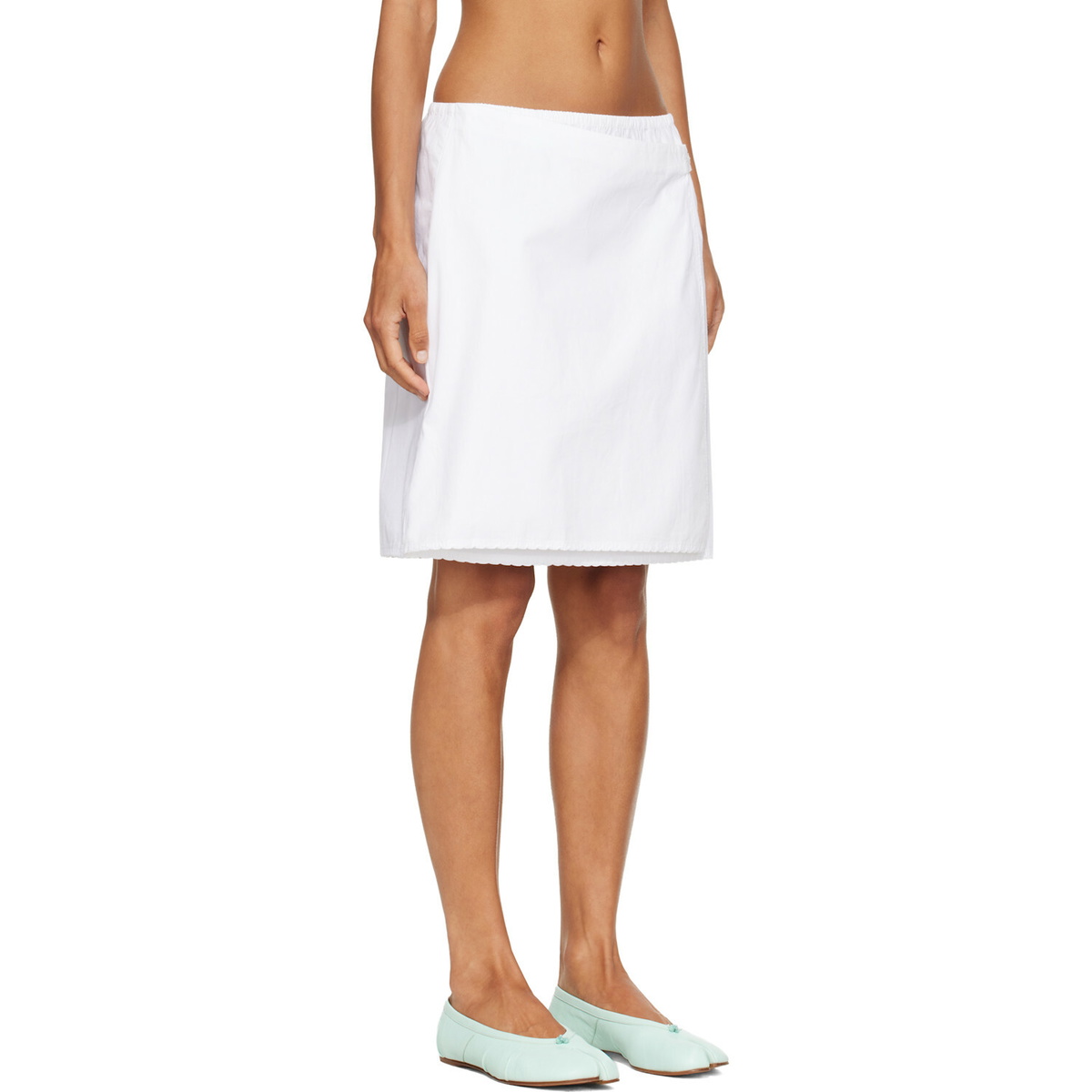 Fruity Booty White Apron Midi Skirt