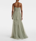 Costarellos Embellished tulle corset gown