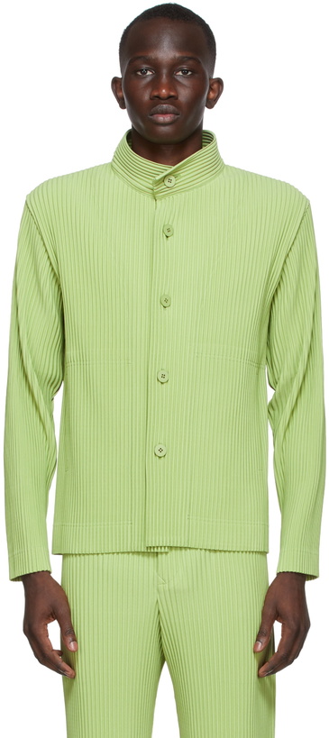 Photo: Homme Plissé Issey Miyake Green Tailored Pleats 1 Jacket