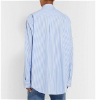 Vetements - Oversized Tie-Trimmed Striped Cotton Shirt - Blue