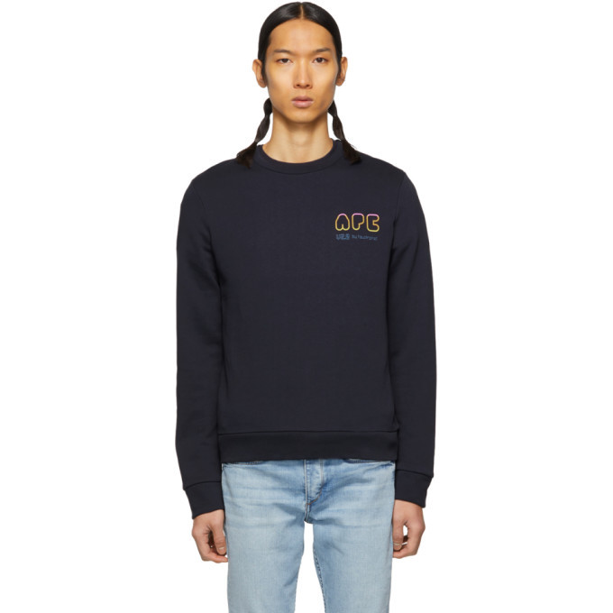 Photo: A.P.C. Navy V2.0 Rainbow Sweatshirt