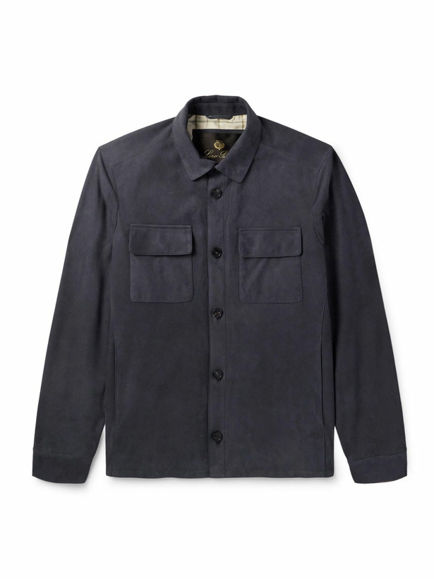 Photo: Loro Piana - Suede Overshirt - Blue